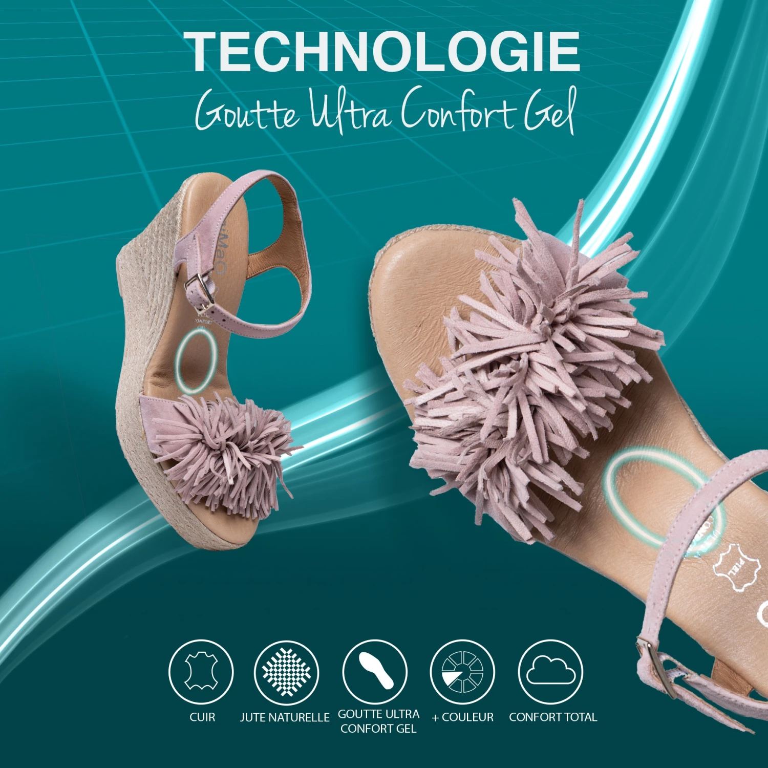 ZAHARA - Espadrilles Compensées Et Avec Pompons BLEU MARINE – Image 7