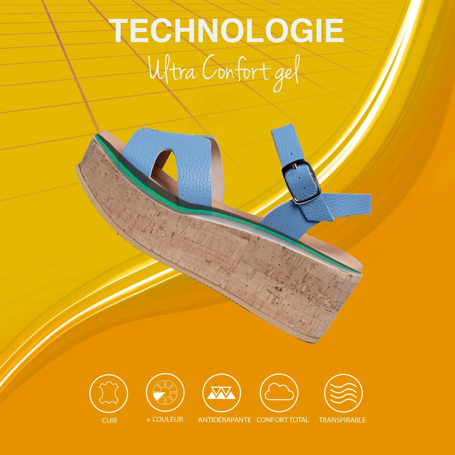 HACHE - Sandale Avec Talon En Liège MARRON – Image 8