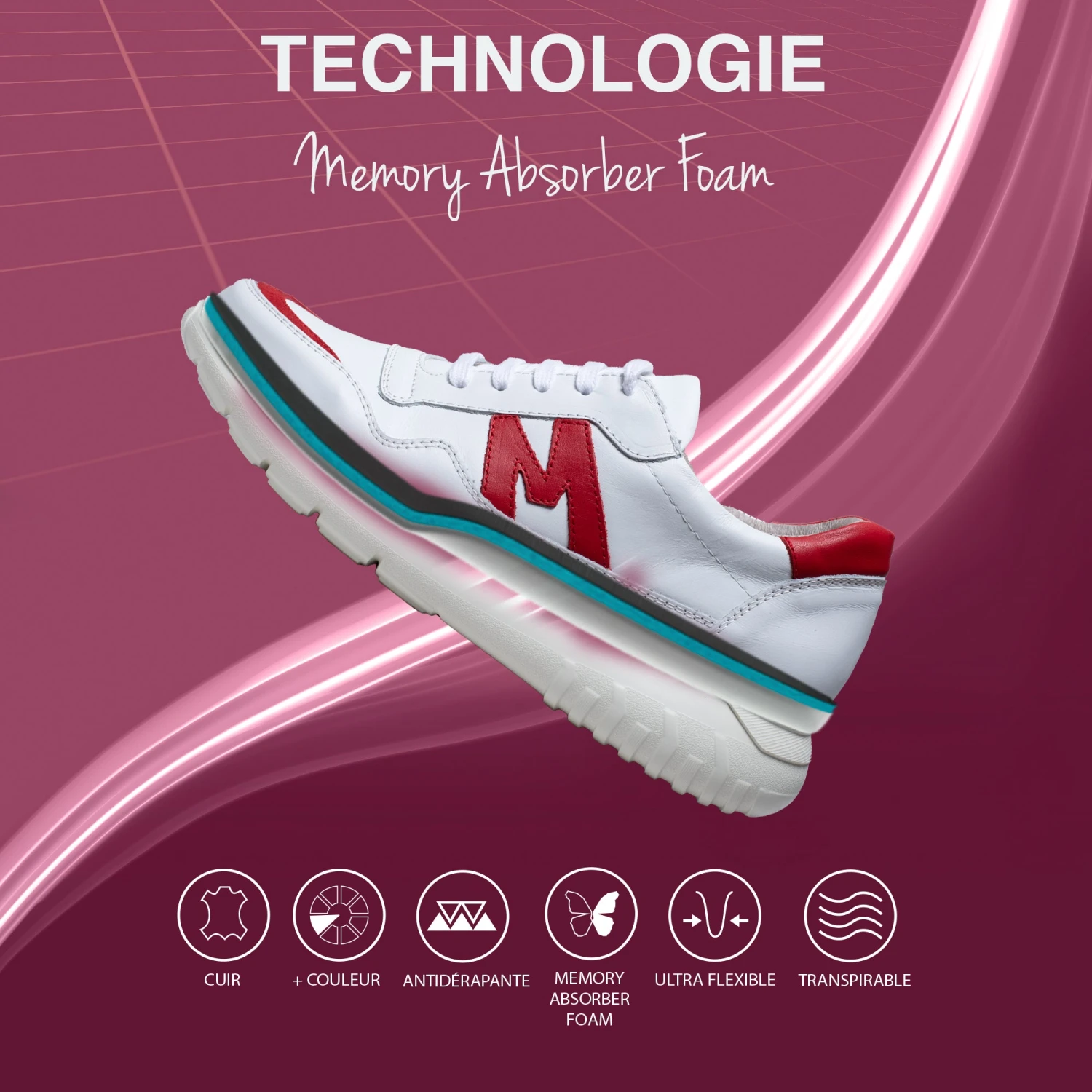 PARIS - Baskets Pour Homme BLANC/BLEU – Image 6