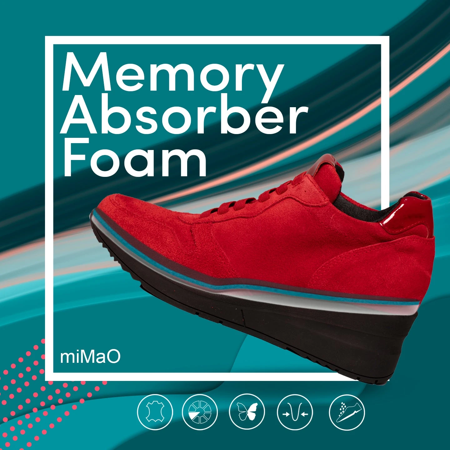 POP - Blucher CompensĂ© En Cuir ROUGE â Image 7