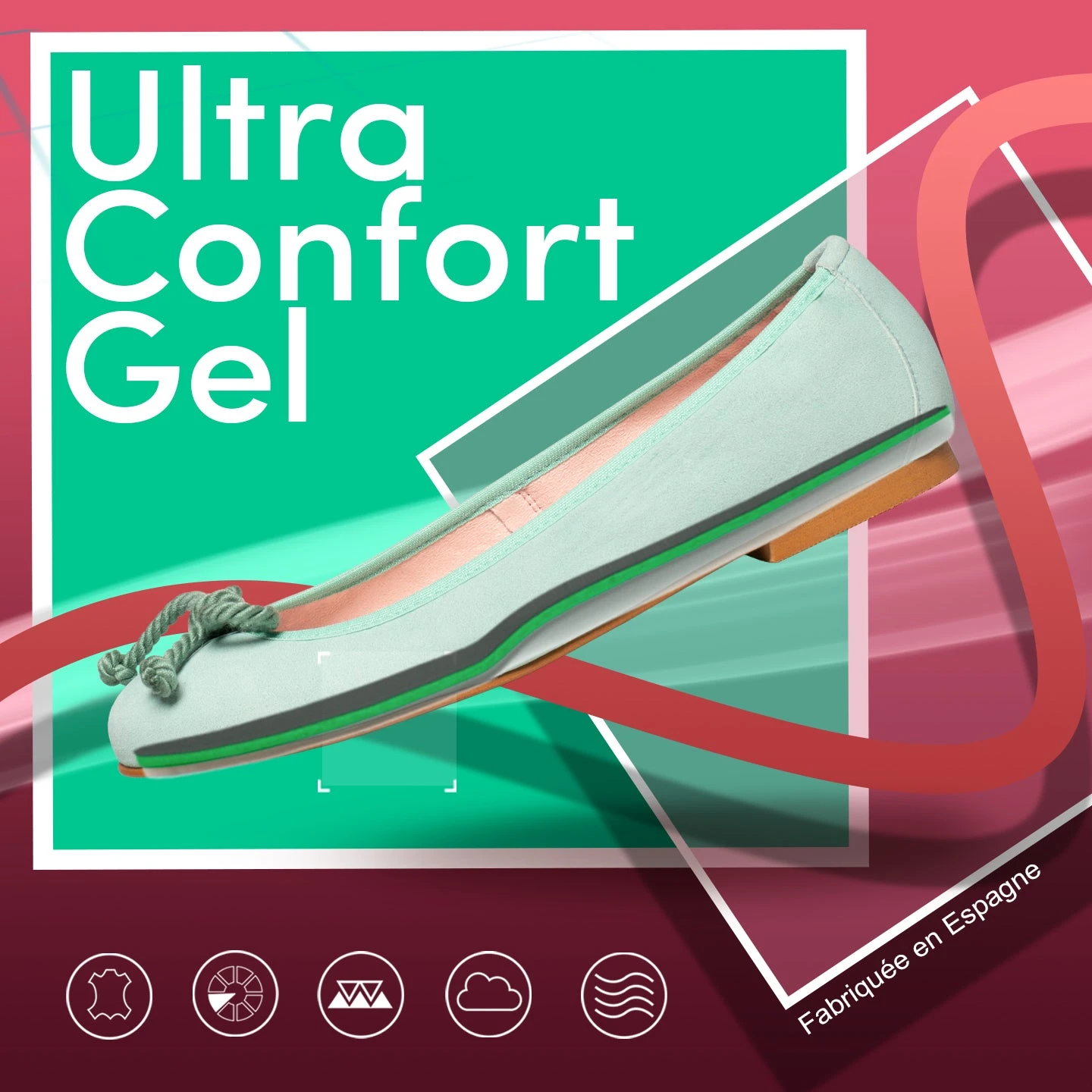 BALLET - Ballerine TURQUOISE Pour Femme Avec Nœud – Image 8