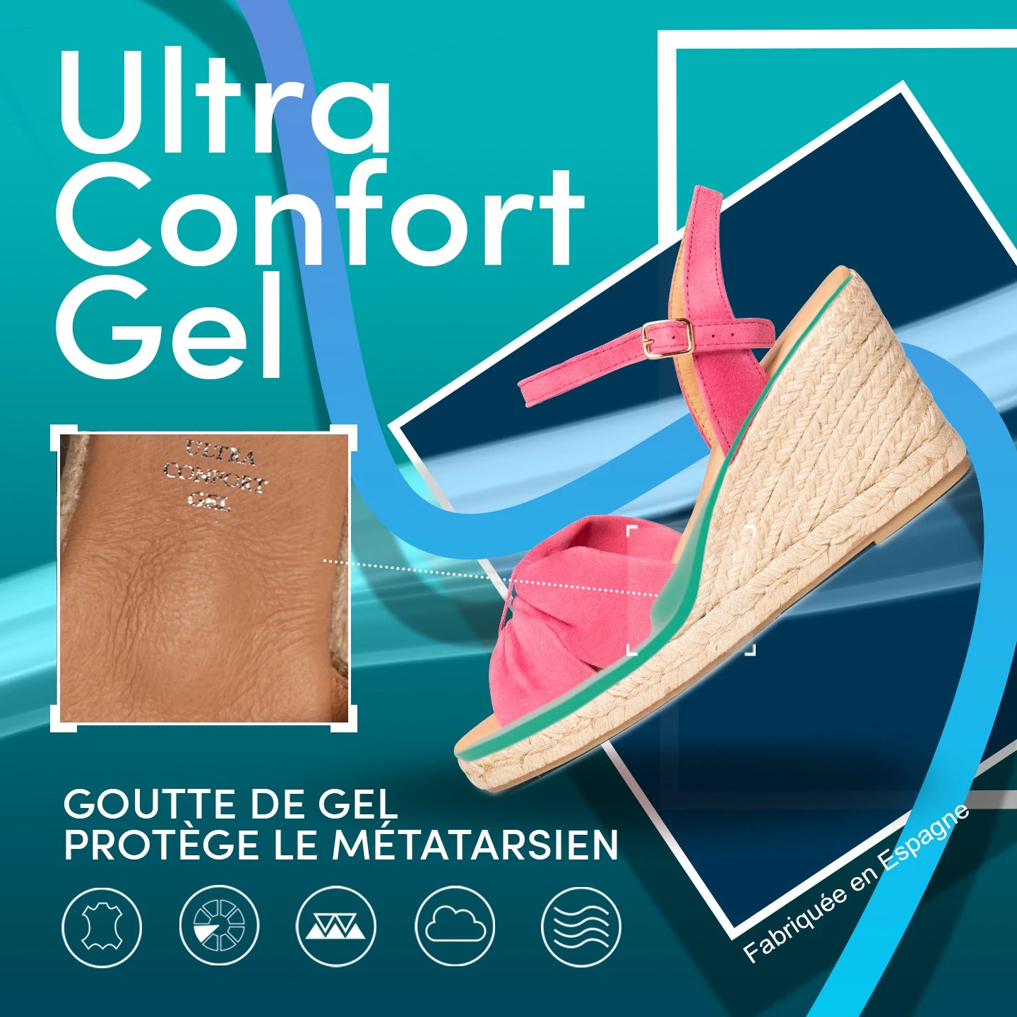CONIL – Sandales Espadrilles Compensées TAUPE – Image 8
