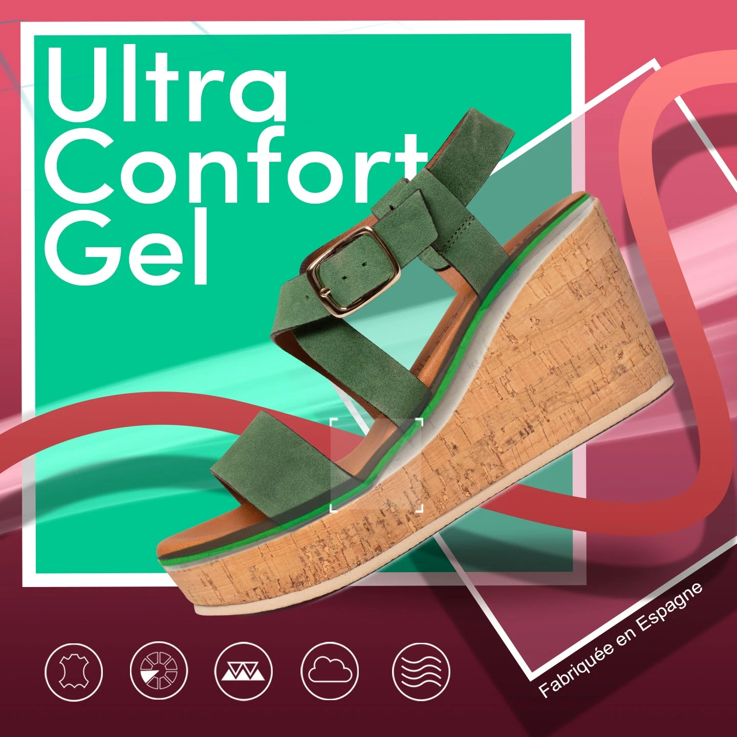 ALHAMBRA - Sandales Compensées NOIR En Liège – Image 8