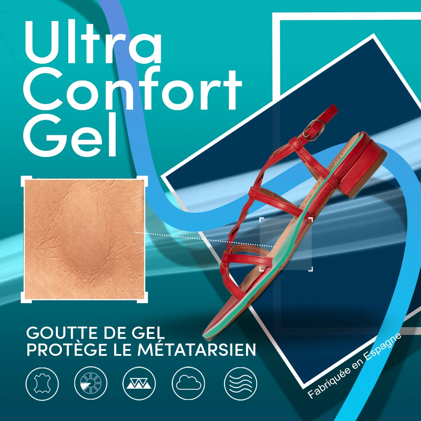 ATENAS - Sandales Plates DORÉ Pour Femme – Image 8