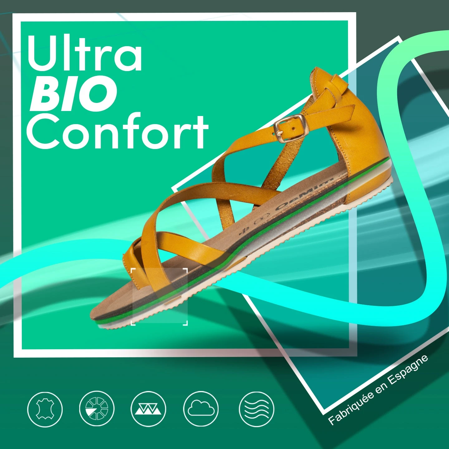 CHEMIN - Sandales Plates Pour Femme ROUGE BIO – Image 8