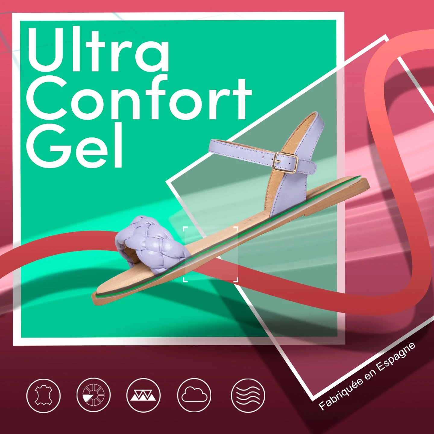 MARBELLA - Sandales Plates NUDE à Lanière Tressée – Image 8