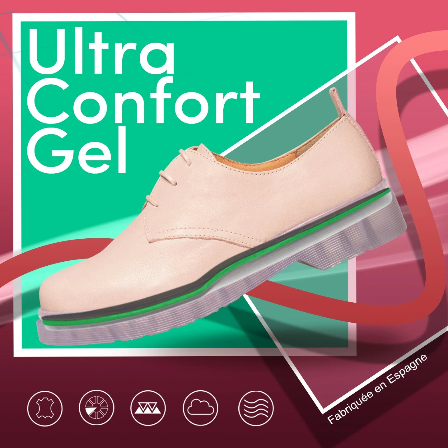 ANGLAIS- Chaussure à Lacets Pour Femme BEIGE – Image 8