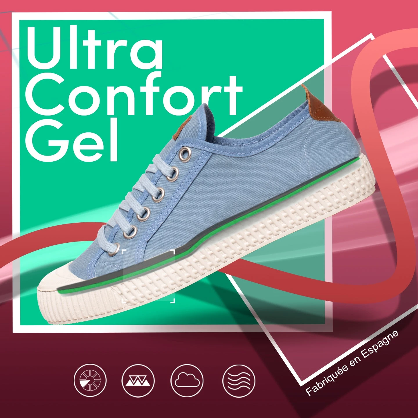 BASKET - Chaussures En Toile Pour Femme ROUGE – Image 8