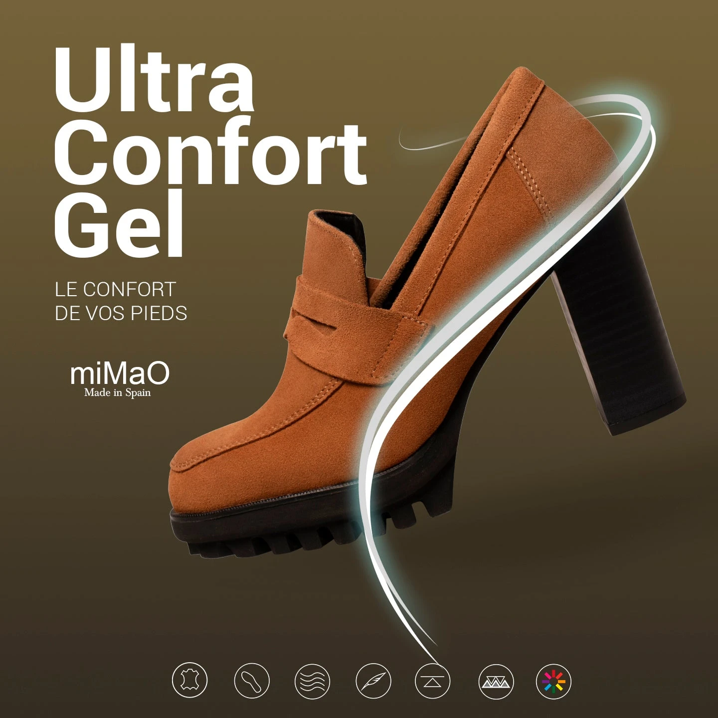 TREND - Mocassin à Talon Et Plateforme CAMEL – Image 7