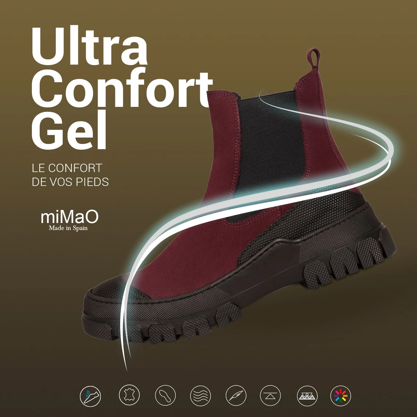 BROOKLYN - Bottines Track BORDEAUX Avec Bout En Caoutchouc – Image 7