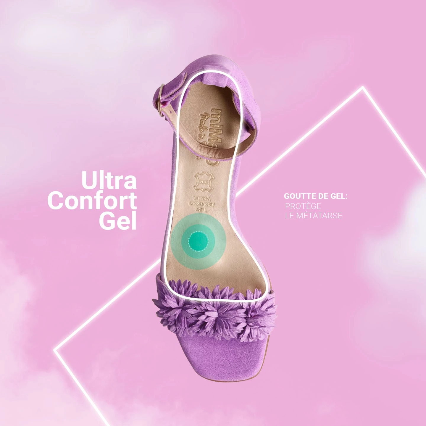 ZINNIA - Sandales De SoirĂ©e Avec Fleurs MAUVE â Image 7