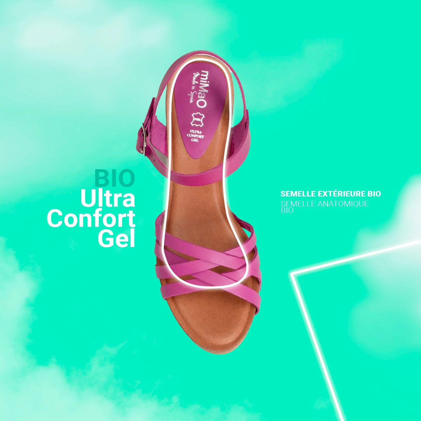 FLEX - Sandales Confortables BIO à Talon MARRON/METALLISÉ – Image 6