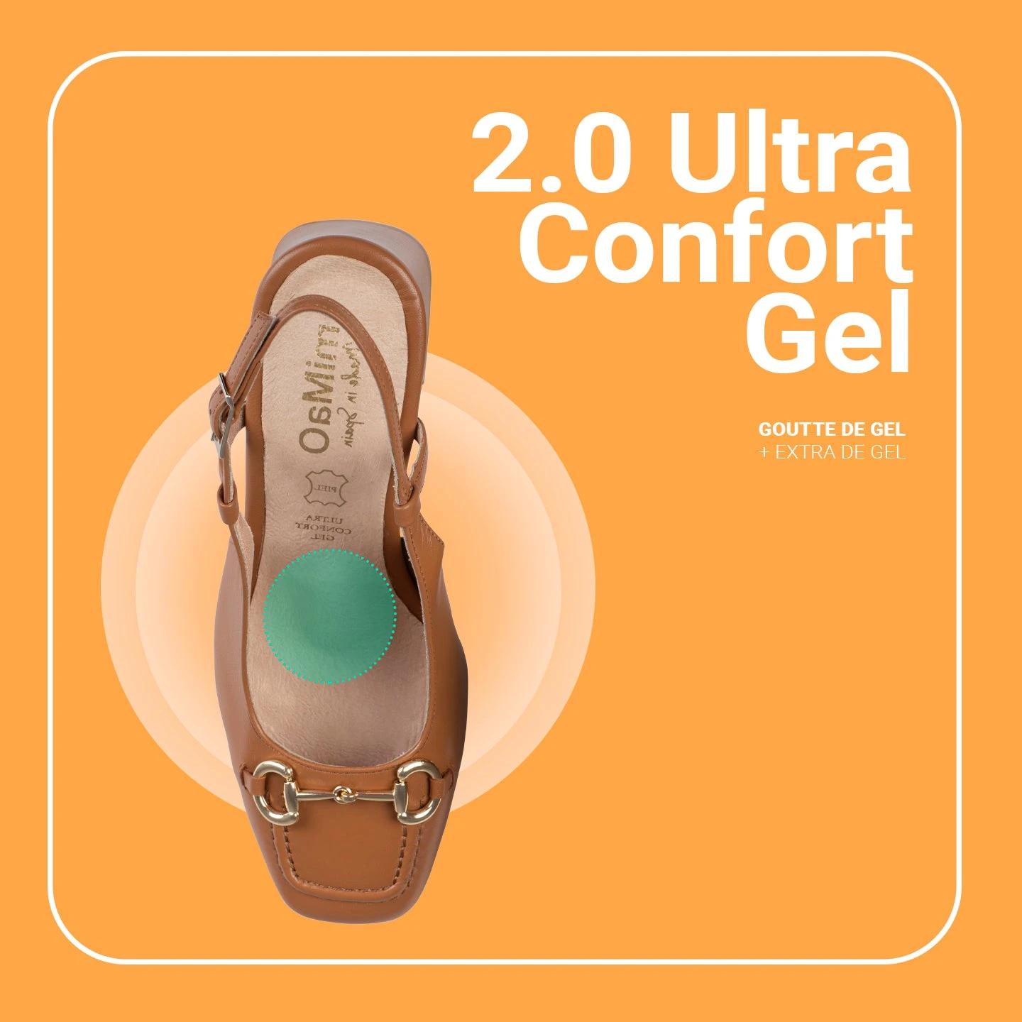 MIA À BRIDE ARRIÈRE – Slingback à Talon Large CAMEL – Image 7