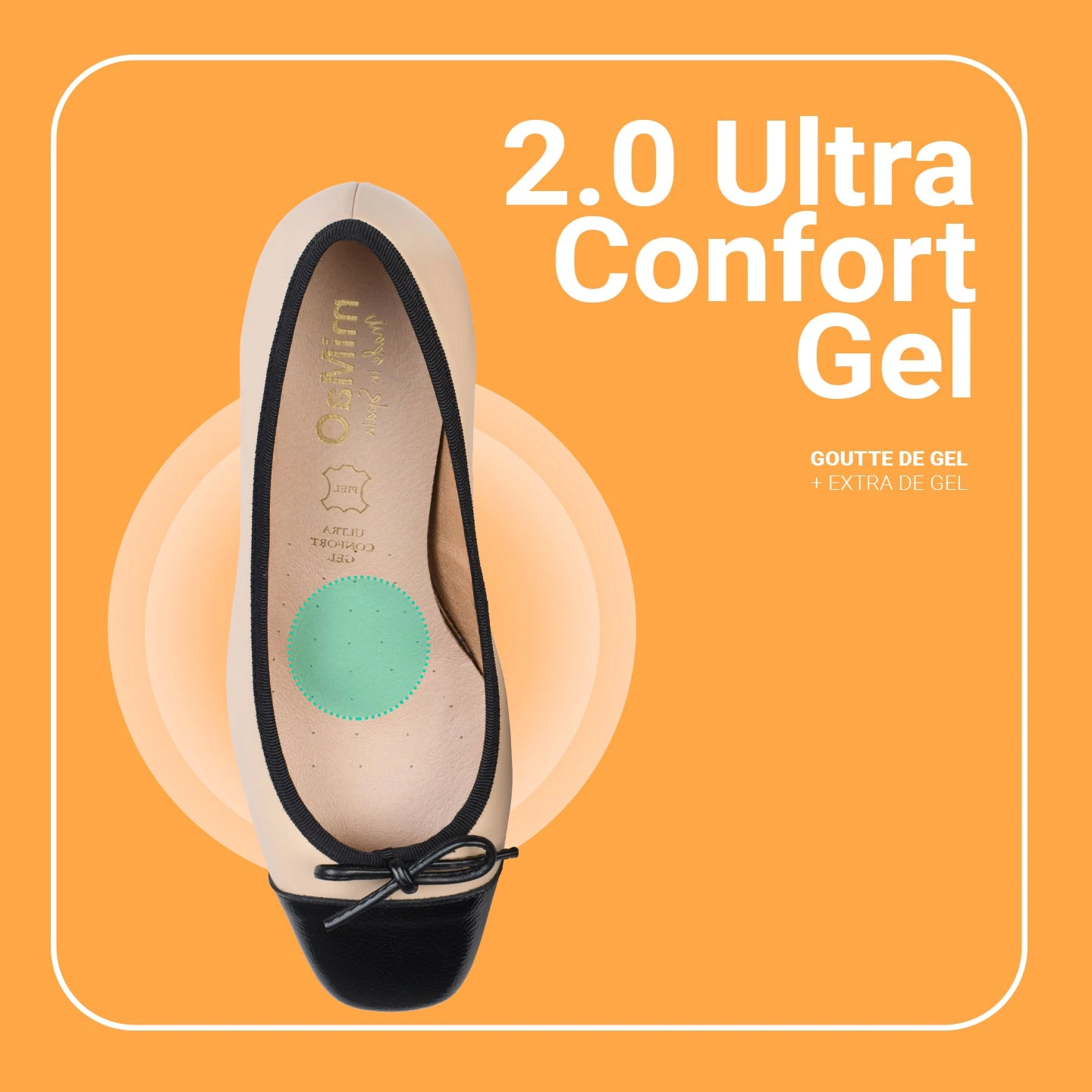 GLAMOUR – Ballerines En Cuir Avec Talon Haut Et Bout En Vernis BEIGE – Image 7