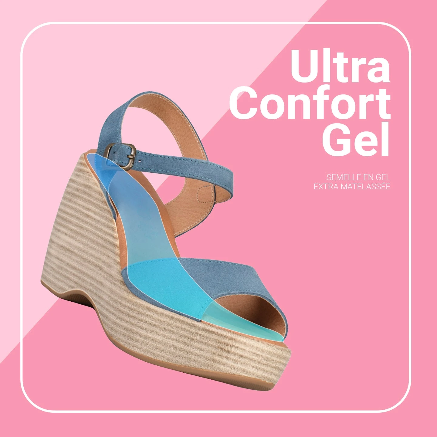 SIDNEY – Sandales Compensées Simples Effet Bois VERT – Image 6