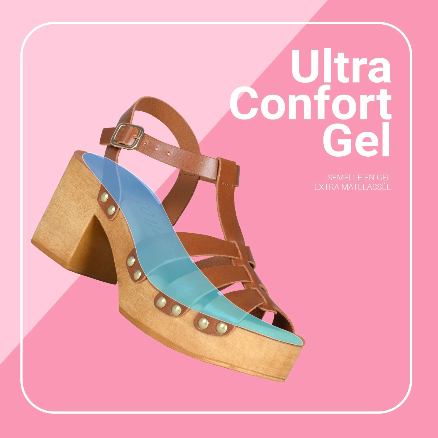 PARADISE – Sandales Imitation Bois CAMEL – Image 6