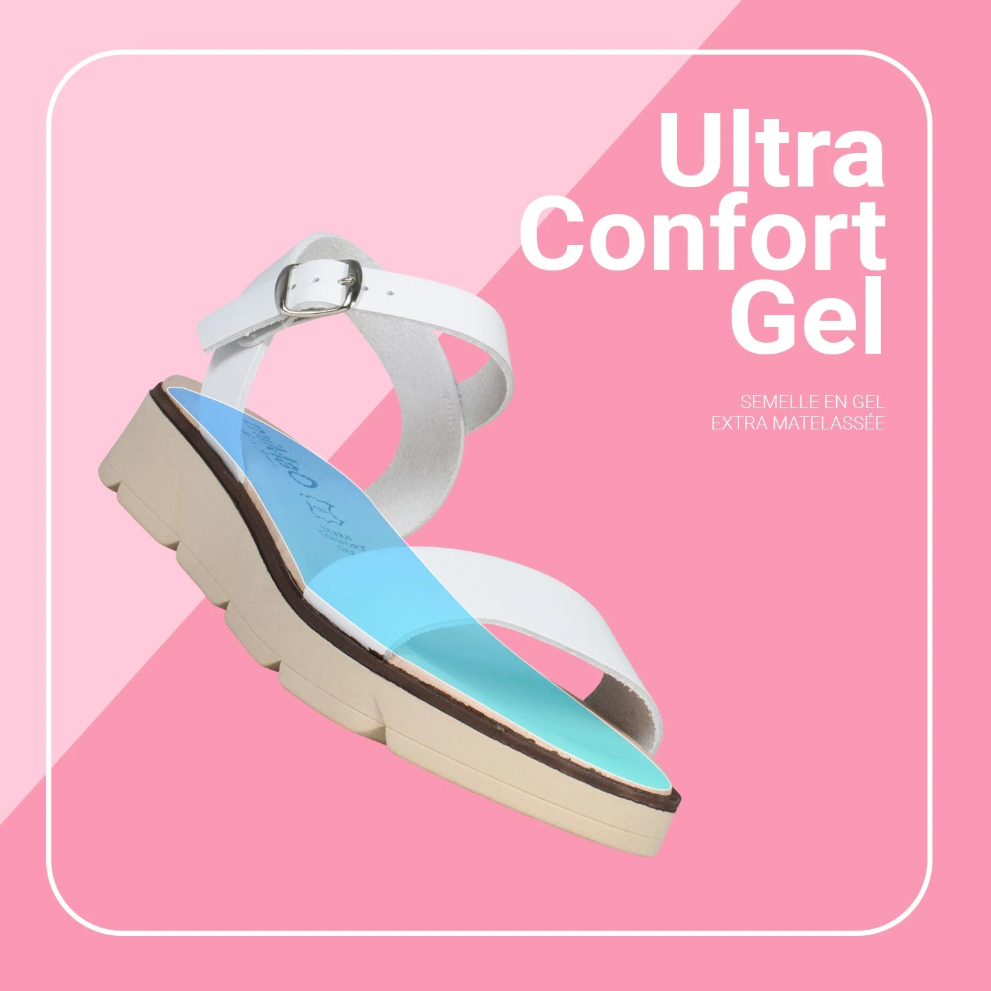 RIVER – Sandales En Cuir à Talon Compensé Moyen SABLE – Image 5