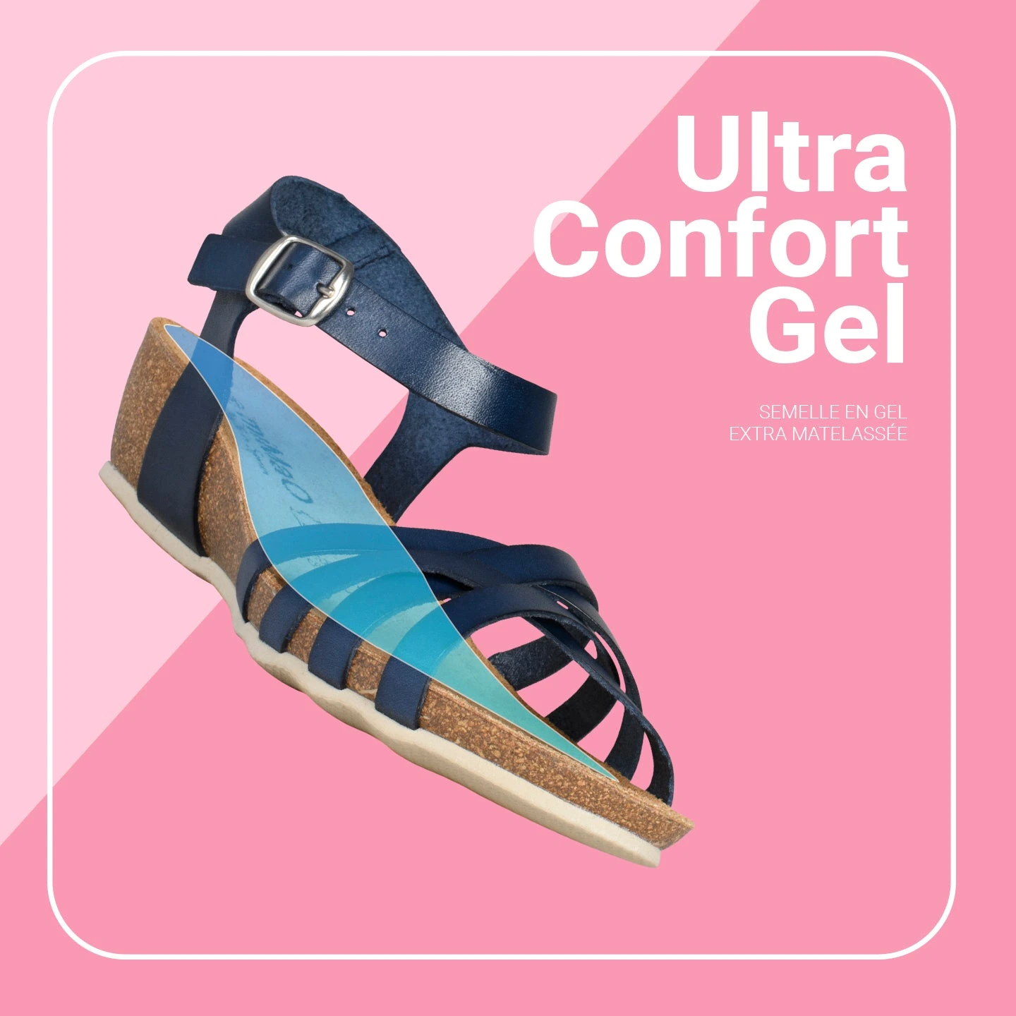 HANAE – Sandales BIO Multibrides Croisées BLEU MARINE – Image 5