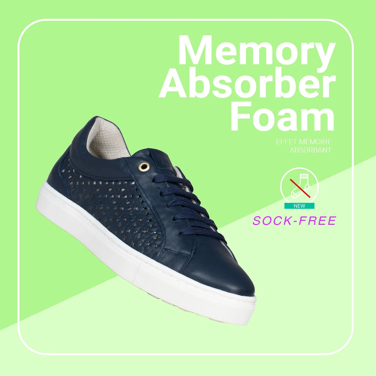 BREATHE – Baskets En Cuir Nappa Ajouré BLANC – Image 7