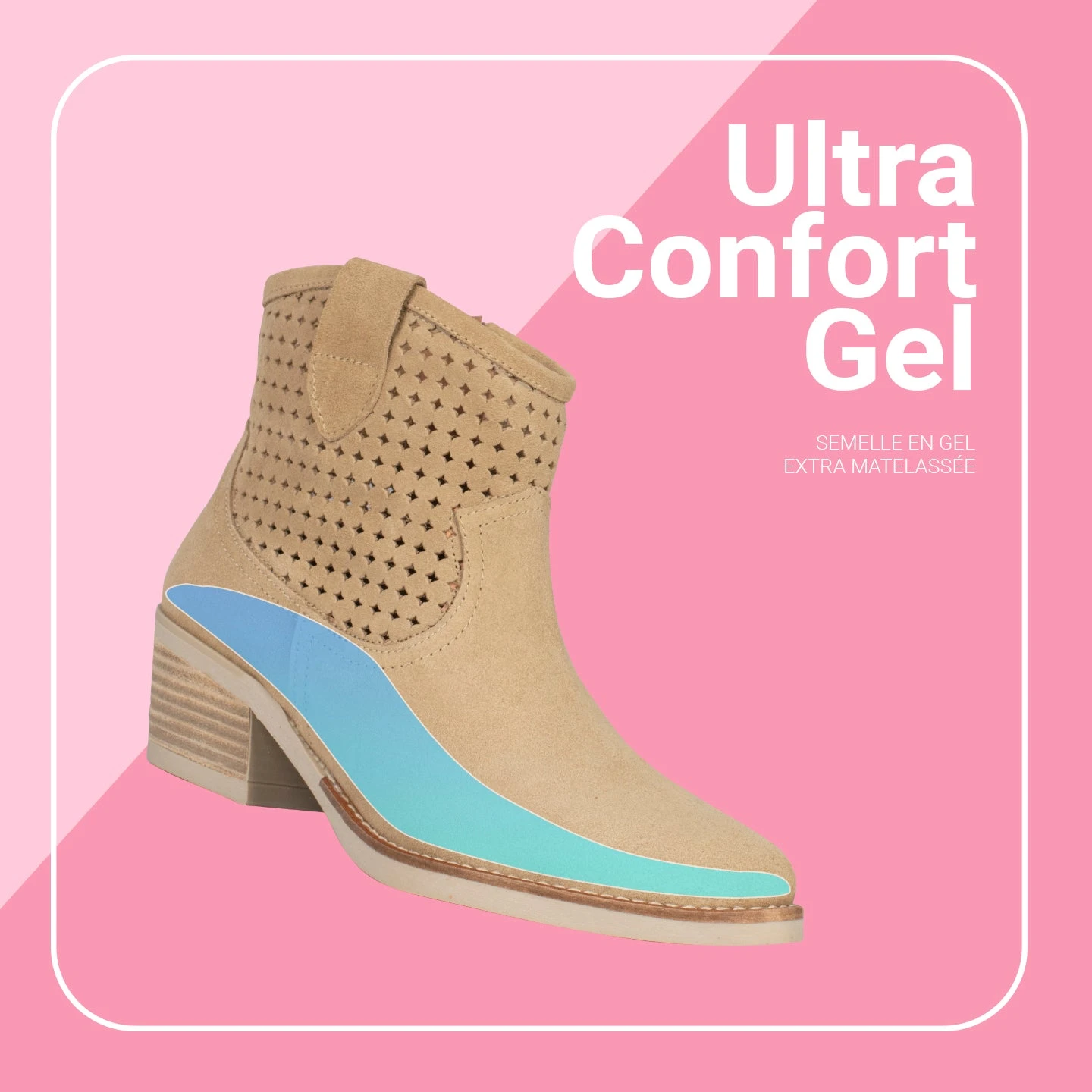 HOUSTON –Bottines Western BEIGE – Image 7