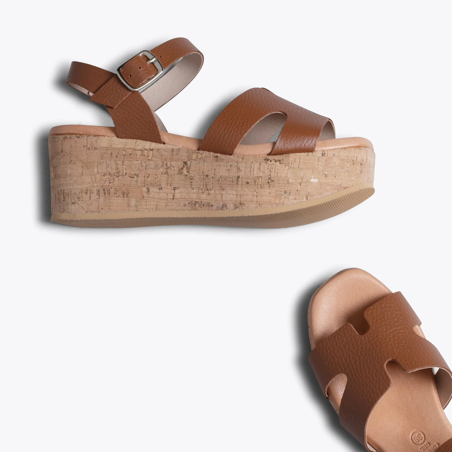 HACHE - Sandale Avec Talon En Liège MARRON – Image 3