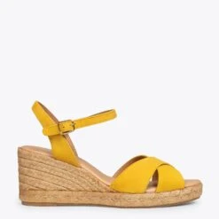CALPE - Espadrilles Artisanales à Lanières Croisées JAUNE