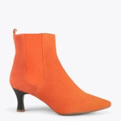 CHIC – Bottines Chelsea à Talon Bobine ORANGE