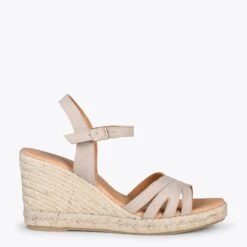 HOYAMBRE - Sandales à Talon Compensé En Jute SABLE