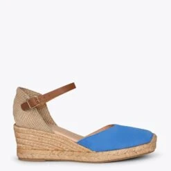 ALTEA - Espadrilles à Semelle Compensée En Cuir BLEU
