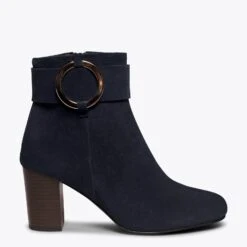 PARIS - Bottine élégante BLEU MARINE Avec Talon