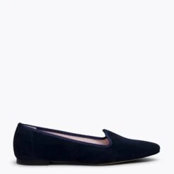 SLIPPER - Slipper En Cuir BLEU Avec Bout Pointu