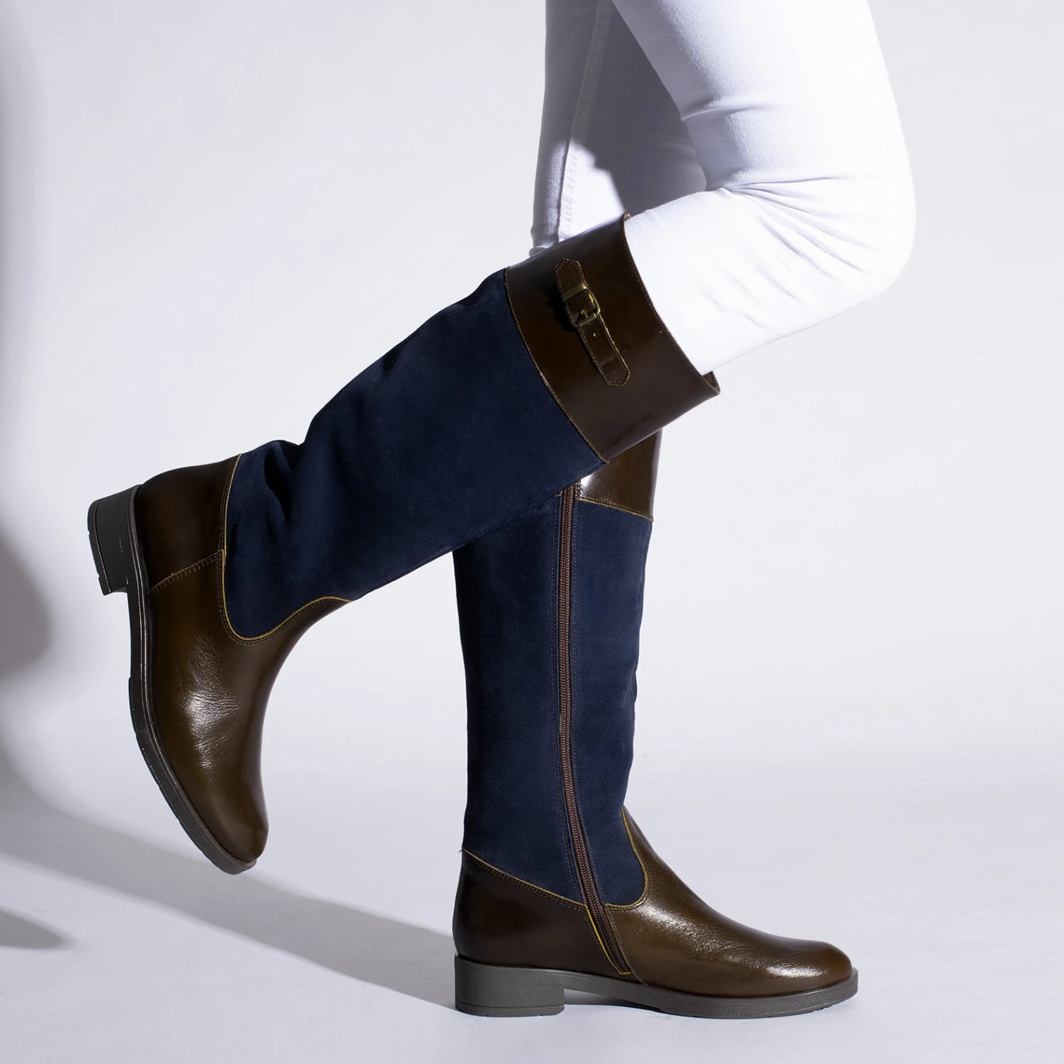 AMAZONE - Bottes Hautes BLEU MARINE Style équestre – Image 6