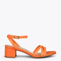 VIENA - Sandales à Lanières Fines Et à Talons Bas ORANGE