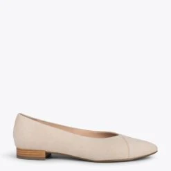 MARIE – Chaussures à Talon Bas Et Bout Fin BEIGE