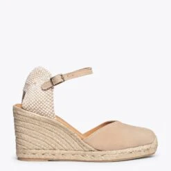 NERJA – Espadrilles à Talon Haut BEIGE