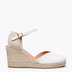 NERJA VERNI – Espadrilles Compensées Talon Haut Avec Boucle BLANC