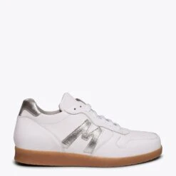 MOVE - Basket En Cuir BLANC / ARGENTÉ