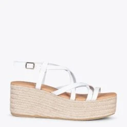 ALAJAR - Sandales Compensées En Jute BLANC