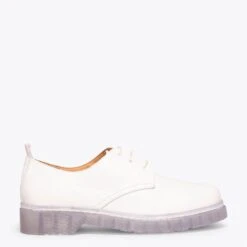 ANGLAIS- Chaussure Ă Lacets Pour Femme BLANC