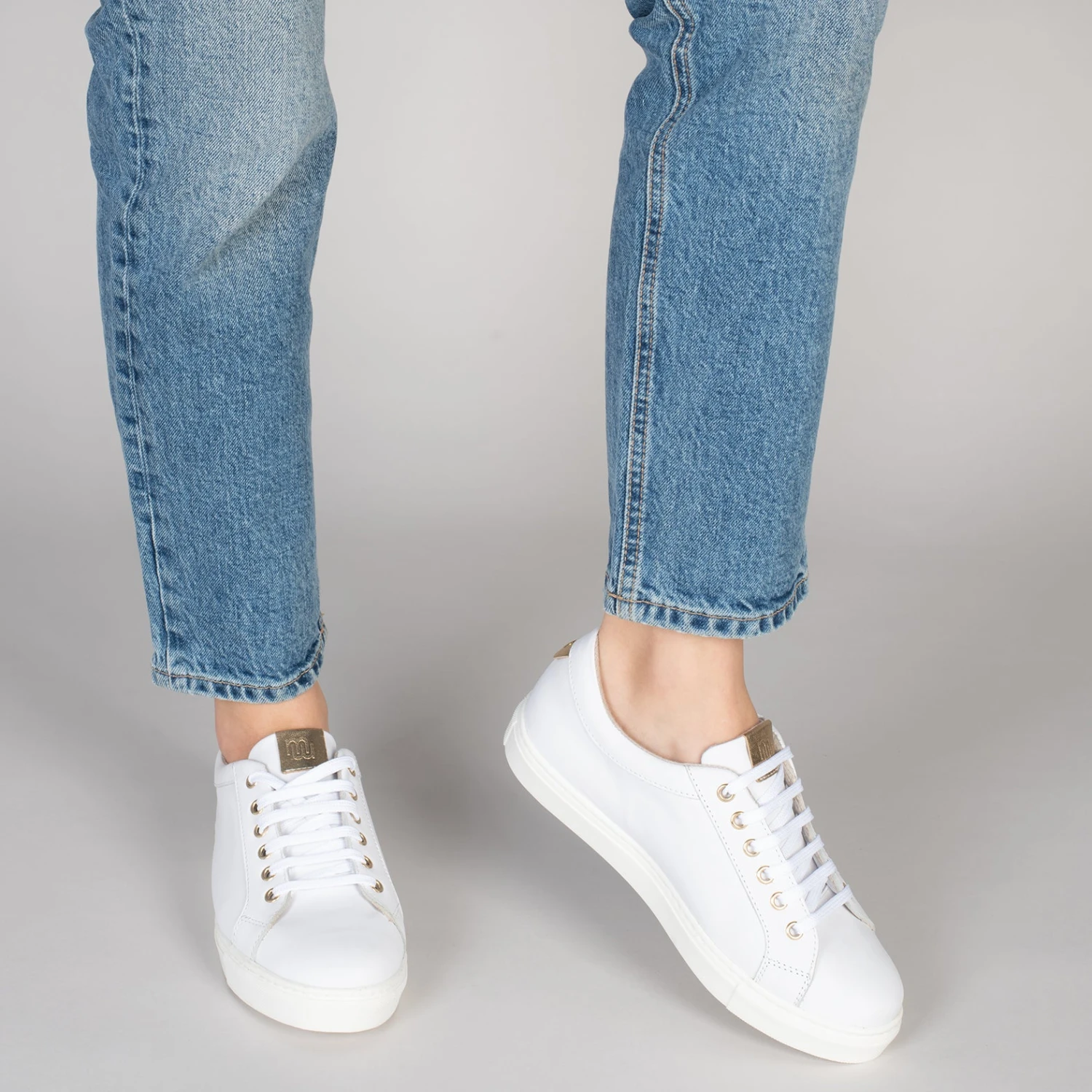 SNEAKER – Baskets Casual Pour Femme BLANC-DORÉ – Image 6