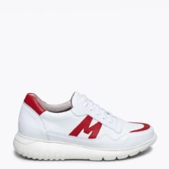 PARIS - Baskets Pour Homme BLANC/ ROUGE