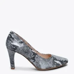URBAN GLAM - Talons Aiguilles Stiletto BLANC SERPENT
