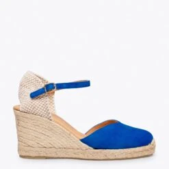 NERJA – Espadrilles à Talon Haut BLEU ROI