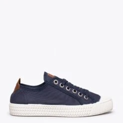 BAMBA – Baskets Casual En Toile Pour Femme BLEU MARINE