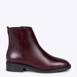 MANCHESTER – Bottines Plates Avec Zip BORDEAUX