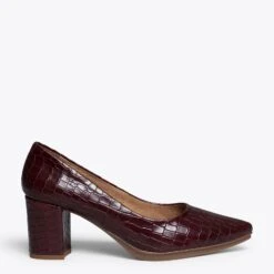 URBAN S COCO - Chaussures à Talon BORDEAUX Avec Imprimé Crocodile
