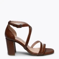 STYLE - Sandale Habillée MARRON Avec Lanières