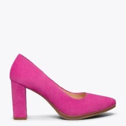 URBAN – Chaussures à Talon Haut En Daim FUCHSIA
