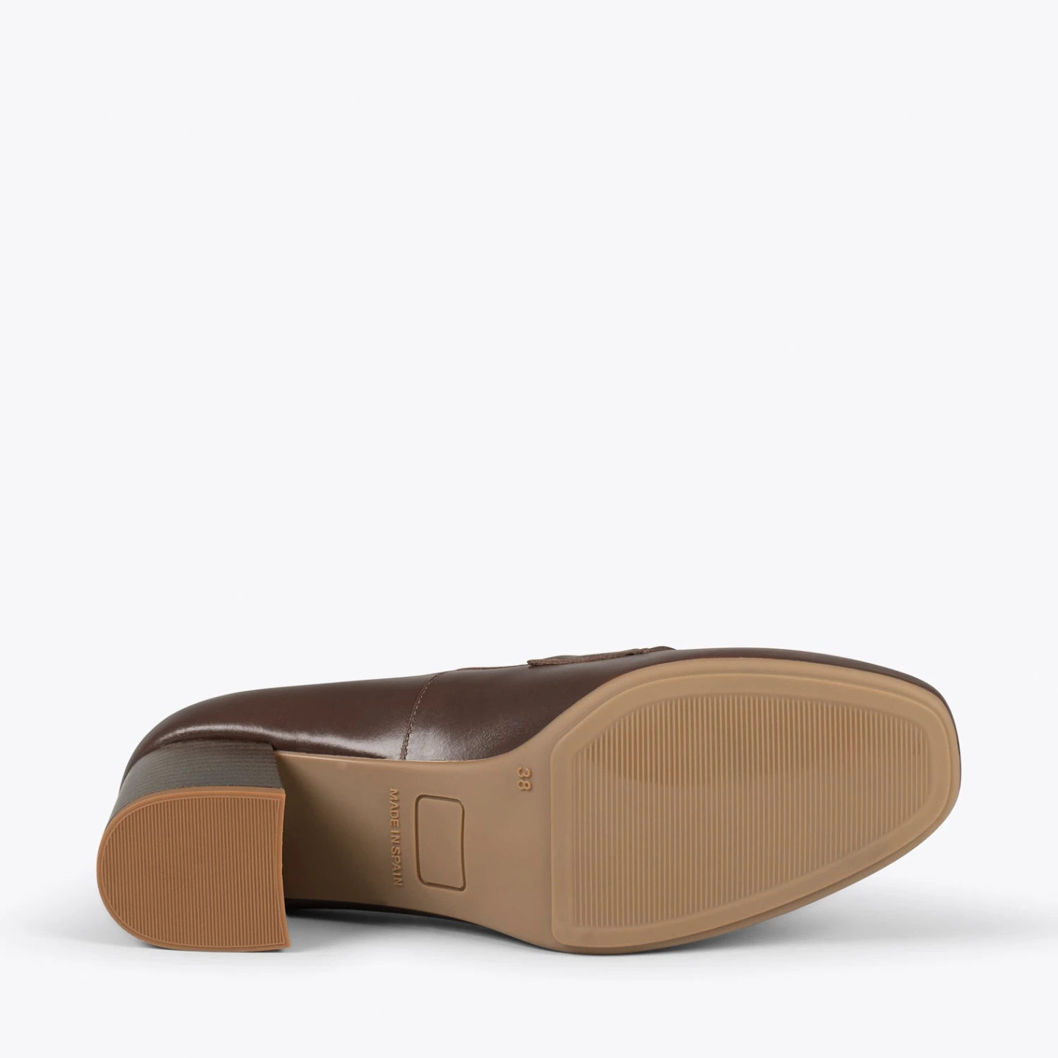 CHAIN - Mocassins Avec Talon Et Ornement Doré MARRON – Image 5