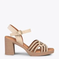 CIBELES – Sandales à Talon Effet Bois BEIGE